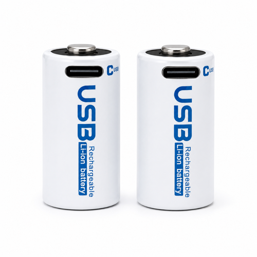Dual rechargeable CR123A batteries with included charging cable