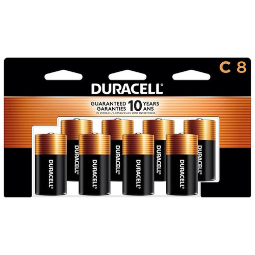 Duracell Coppertop C alkaline batteries 8-pack card