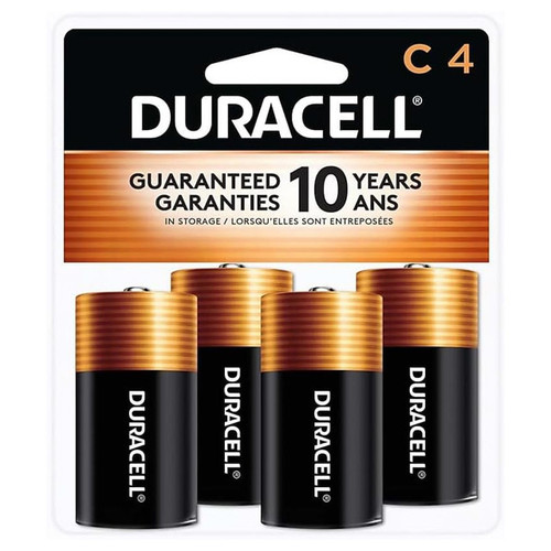Duracell Coppertop C alkaline batteries 4-pack, model MN1400B2