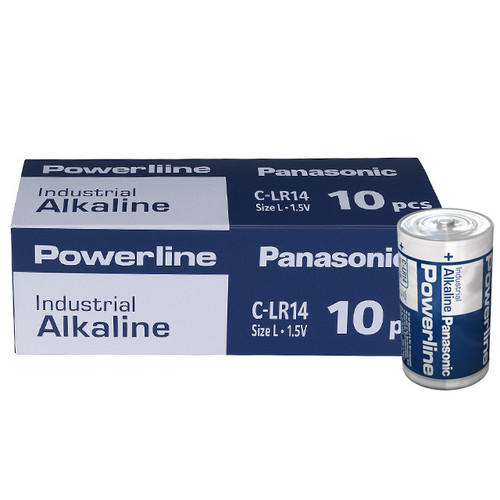 Close-up of Panasonic Powerline LR14AD10BB battery packaging