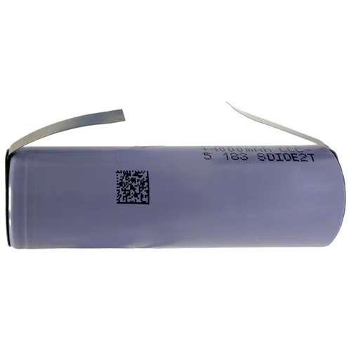 Samsung INR21700 40T battery with tabs front view