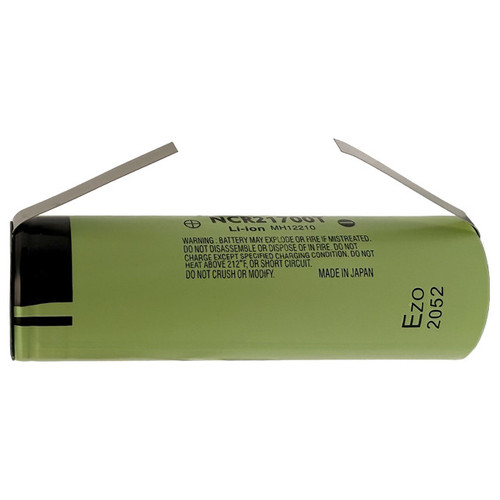 INR21700T battery showing pre-attached tabs for easy pack assembly