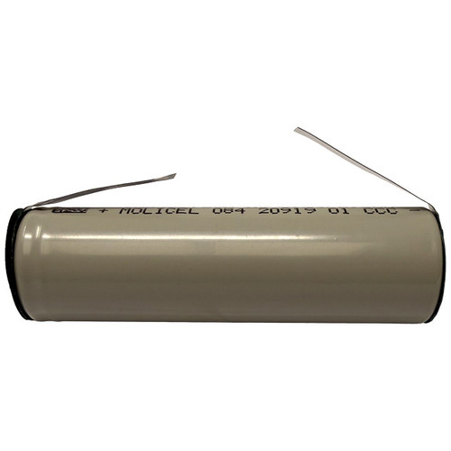 Molicel INR20700A 3.6V 3000mAh battery front view with tabs