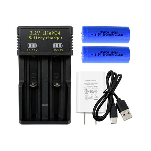 3.2V LiFePO4 2 slot battery charger with USB power adapter