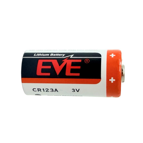 Side profile of EVE CR123A lithium battery