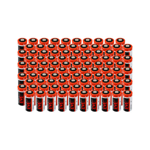 100-Pack EVE CR123A 3V 1450mAh Lithium Batteries