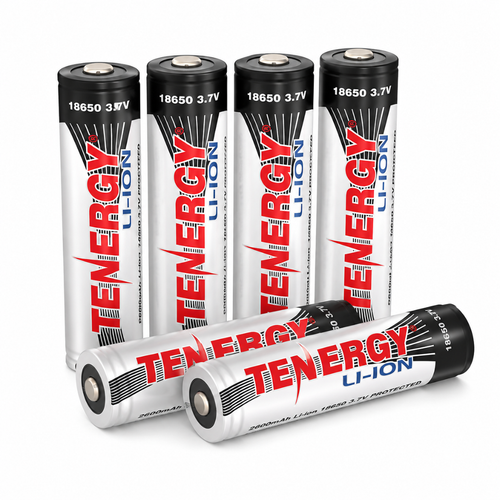 Tenergy 18650 batteries in original packaging, set of six