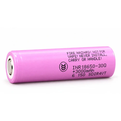 Samsung 18650 3.6V 3000mAh 30Q Li-ion battery front view
