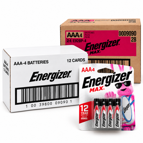AAA Energizer MAX E92BP-4 (4 Card) Alkaline Batteries (Box of 96 Batteries)