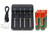 Power Portable 4-slot Li-ion charger with six 18650 button top batteries