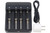 Power Portable 4-slot lithium ion battery charger for multiple battery sizes