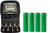 Carrera V3299USB slim AA/AAA NiMH travel charger kit with four AA batteries