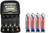AA / AAA NiMH Smart Slim Travel Charger with USB Plug & 4 x AAA Tenergy NiMH 1000 mAh Batteries