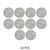 Front view of Panasonic CR1632 battery pack, 10 pieces
