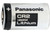 Close-up of Panasonic CR2 3V lithium battery showing product label