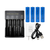 USB 4-slot LiFePO4 charger with included power adapter