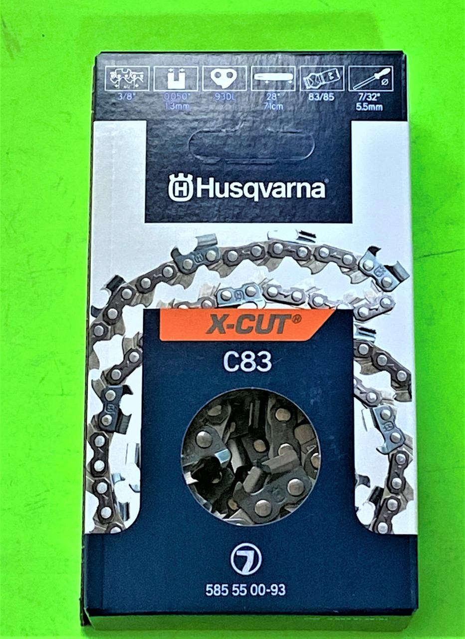 Genuine Husqvarna 585550093 28" 3/8" .050" 93DL Saw Chain Loop C83 (multi-pack discount)