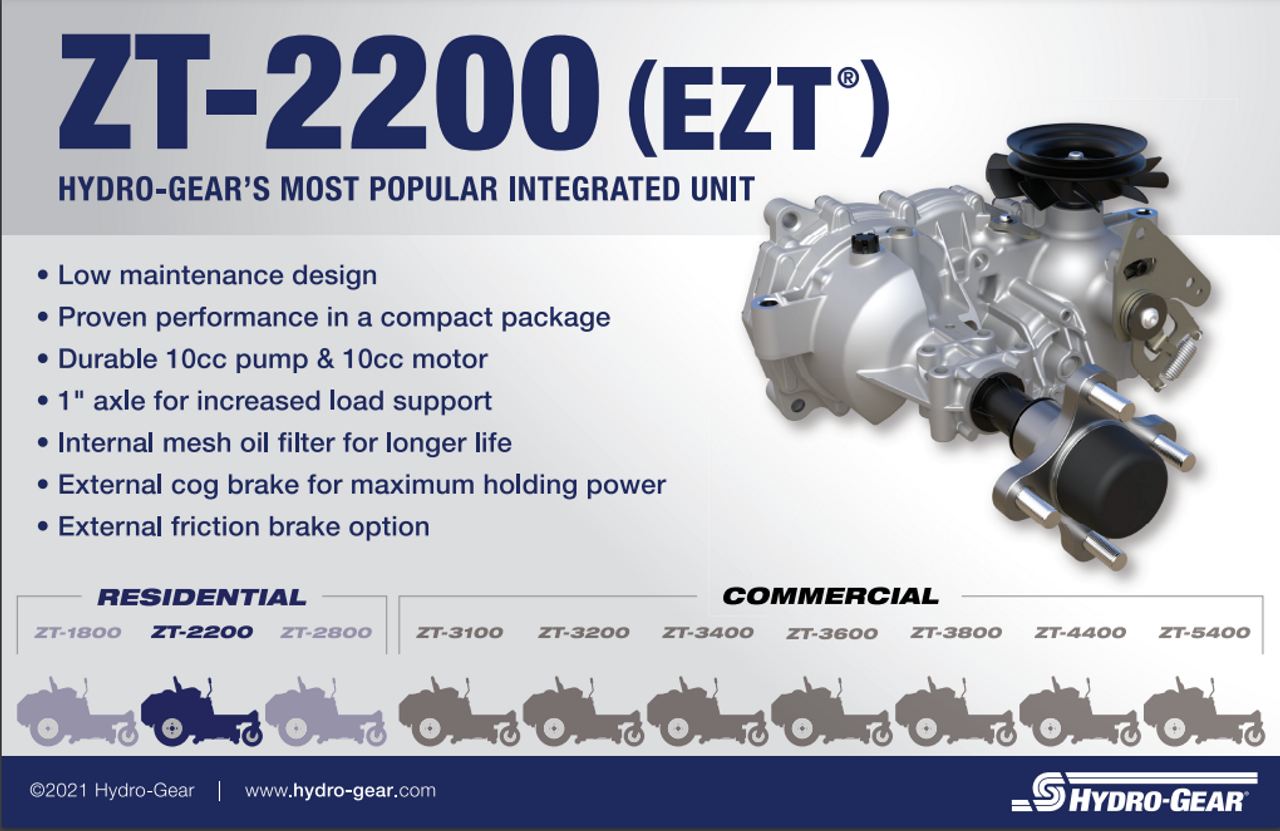 Hydro Gear ZD-AUBB-3D5A-3PPX Hydrostatic Transmission ZT-2200 EZT | Free Shipping - LawnmowerPartsWorld.com