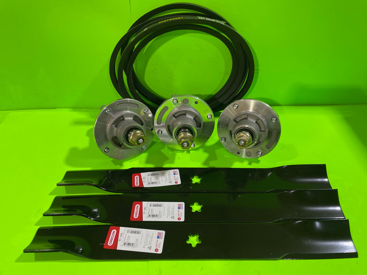 lawnmowerpartsworld Deck Rebuild Kit Blade Spindle Belt for Husqvarna MZ6128 FD61M 61 Inch