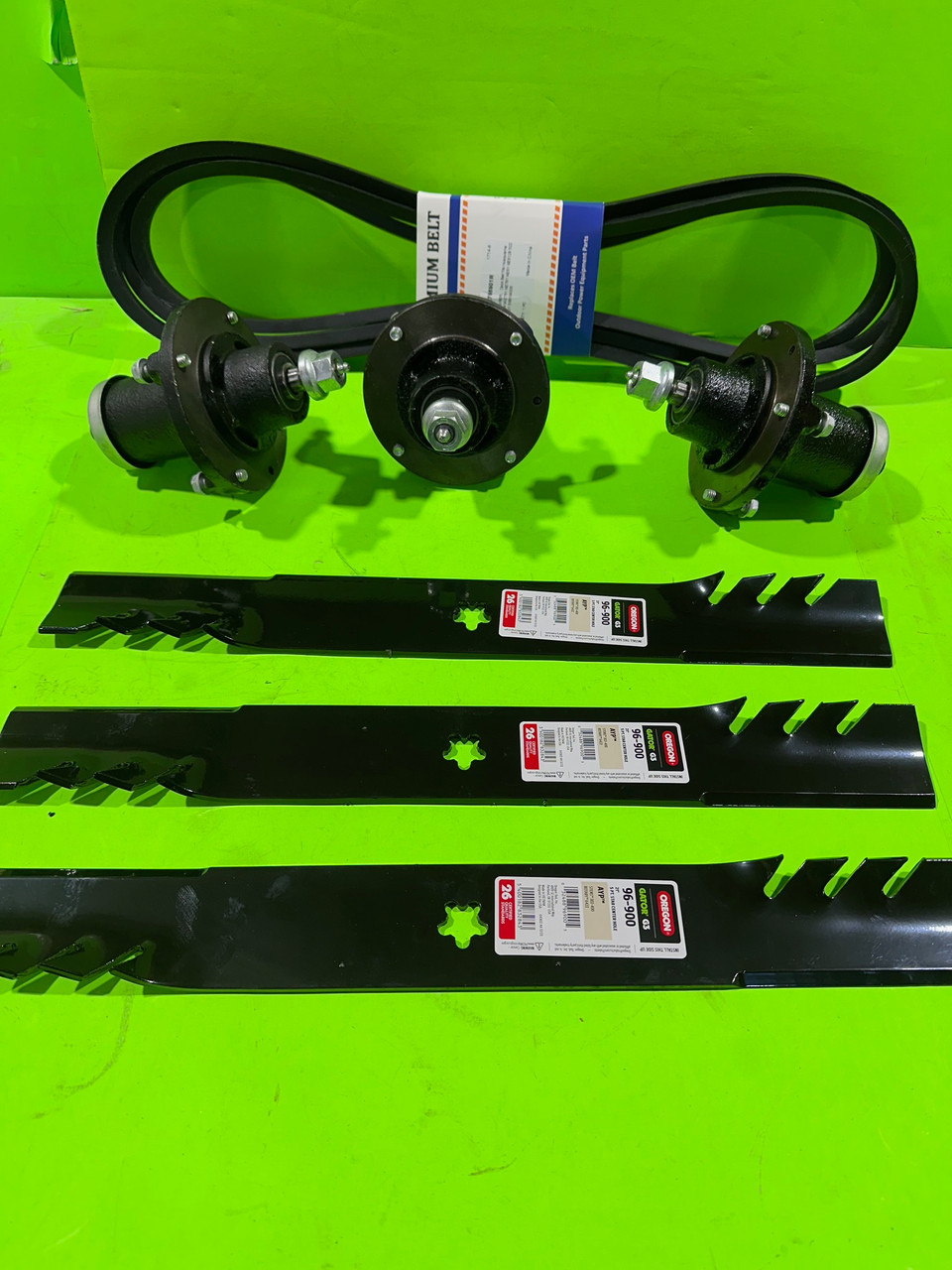 Heavy Duty Deck Rebuild Kit Blade Spindle Belt for Husqvarna MZ6128 FD61M 61 Inch