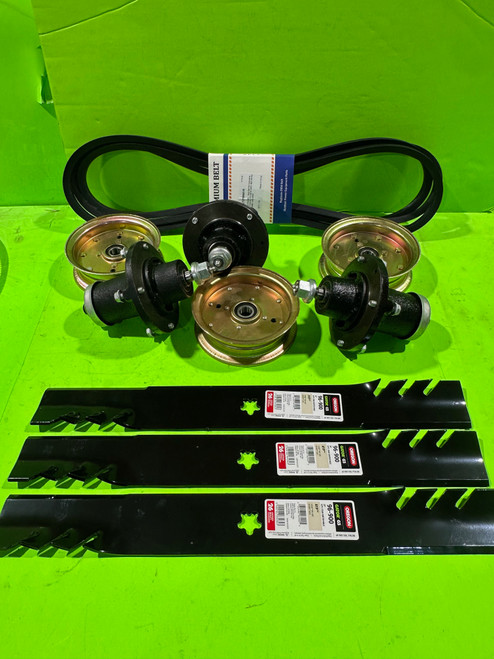 Heavy Duty Deck Rebuild Kit Blade Spindle Belt Idler for Husqvarna MZ6128 FD61M 61 Inch