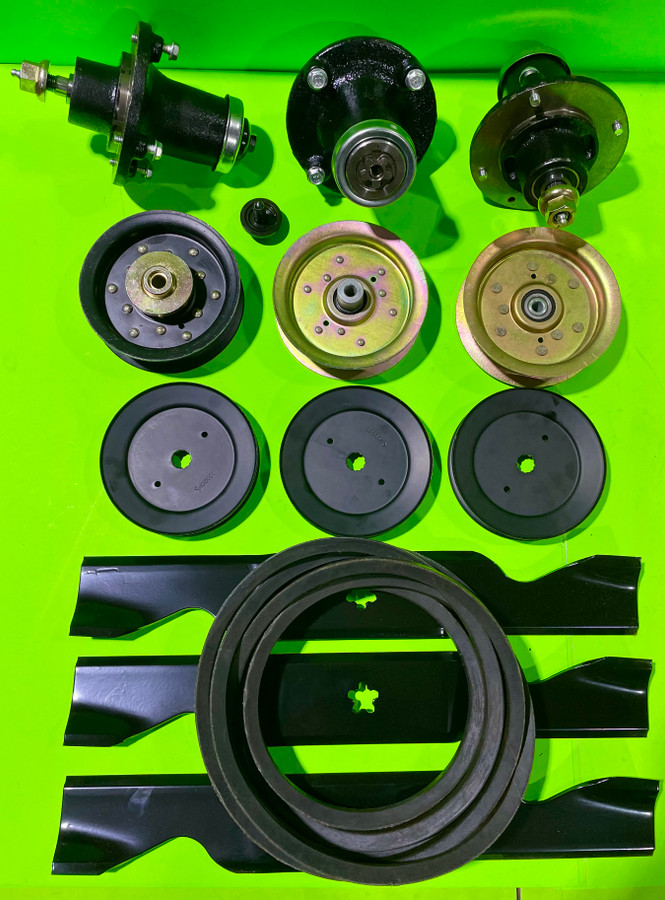 Z254F DECK KIT CAST IRON SPINDLES, HIGH LIFT BLADES, PULLEYS BELT
