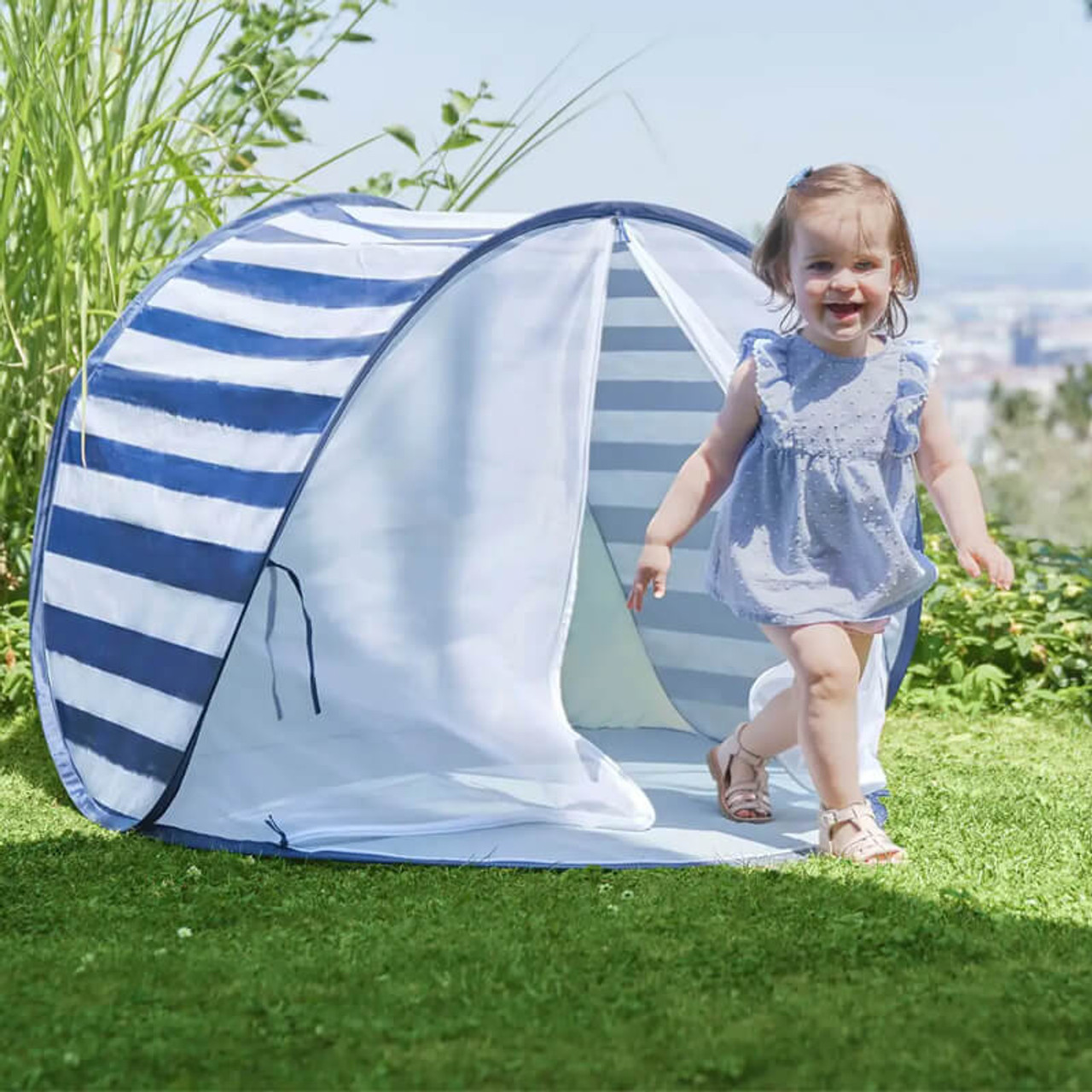 Babymoov Anti-UV-Sonnenzelt 50+ UPF-Schutz – blauer Streifen