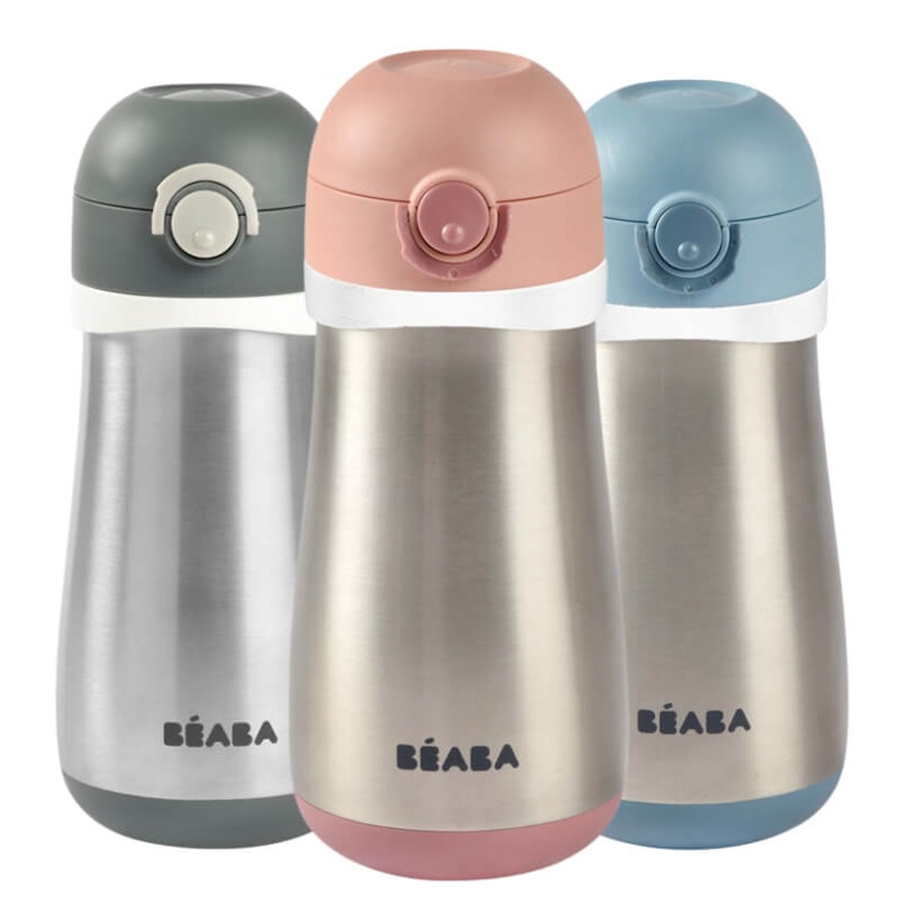 Beaba - Stainless Steel Kids Water Bottle, Rain