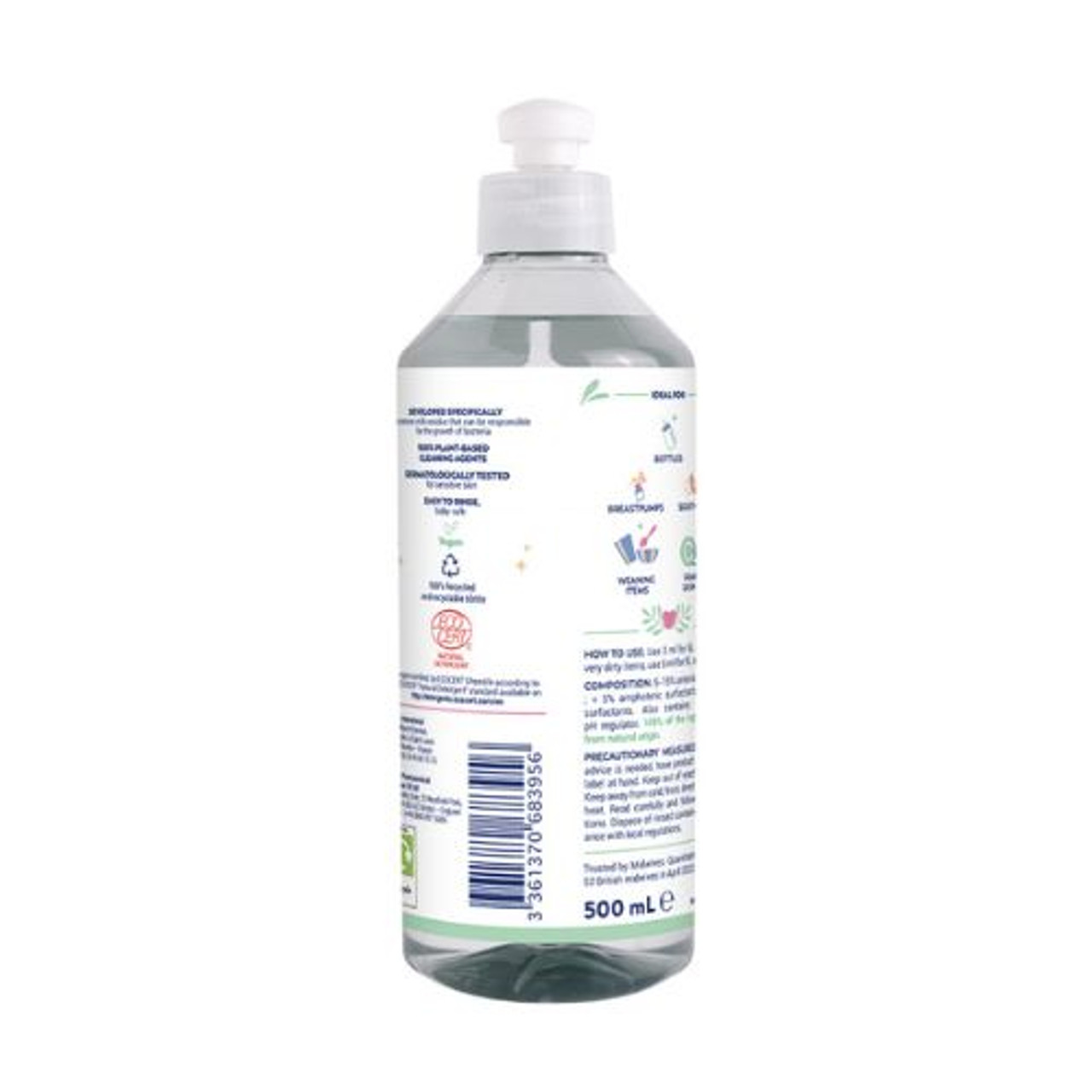 MILTON Liquide Nettoyant pour Biberon, tétines, accessoires de Bebe et  vaisselle | Hypoallergénique |Formule 100% biodégradable |Testé