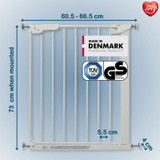 BabyDan Danamic Narrow Pressure Fit Safety Gate White (60.5-66.5cm) 3