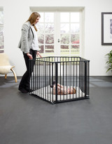 BabyDan 3 in 1 - Playpen, Room Divider & Hearth Gate playpen with mother image