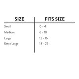 size guide Belly Bandit C-Section & Recovery Hipster Briefs