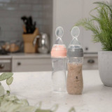 Haakaa Silicone Baby Food Dispensing Spoon - Grey image live