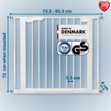 BabyDan Premier Pressure Indicator Gate, White (73.5cm - 92.6cm) 9