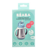 Beaba vaso con pajita de acero inoxidable 250ml - caja azul viento