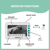 Babymoov Yoo-Moov 360 Degree Motorised 4.3 inch Video Baby Monitor Functions