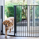 Dogspace rocky l puerta para mascotas multiexpandible extra alta, negro (90-221 cm) para perros
