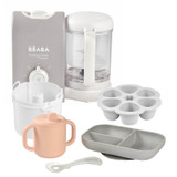 paquete de destete eaba Babycook Express - Juego gris con rosa 