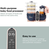 Babymoov Nutribaby + XL 6-in-1 Baby Food Maker, Blender & Steamer About