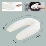 Babymoov 2-in-1 U shape and C shape maternity pillow - Off White Petals 1