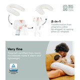 Babymoov 2-in-1 U shape and C shape maternity pillow - Off White Petals  3