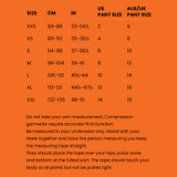 SRC Restore Leggings For Prolapse & Continence Treatment - Black Chart