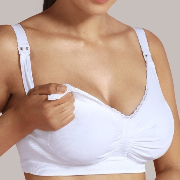 Soutien-gorge de maternité et d'allaitement Carriwell avec support Carri-Gel rembourré Blanc