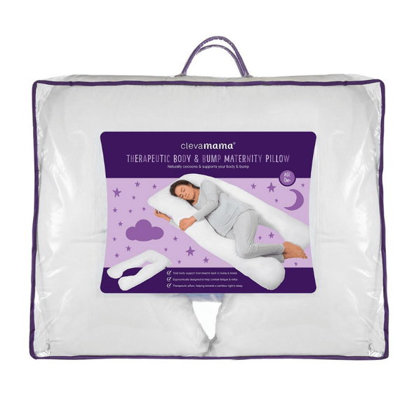 Clevamama Therapeutic Body & Bump Maternity Pillow - White 