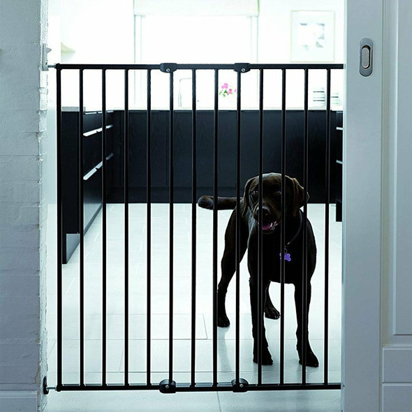 DogSpace Charlie Extra Tall Extending Dog Gate, Black (63.5-107cm) Live