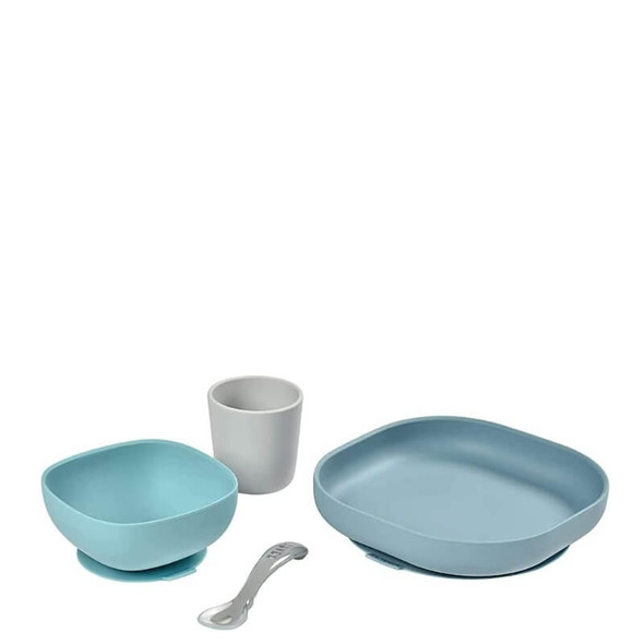 Set pasto in silicone Beaba (4 pezzi) - Jungle Mist