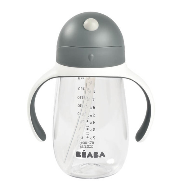 Beaba Vaso con pajita 300 ml - gris mineral 