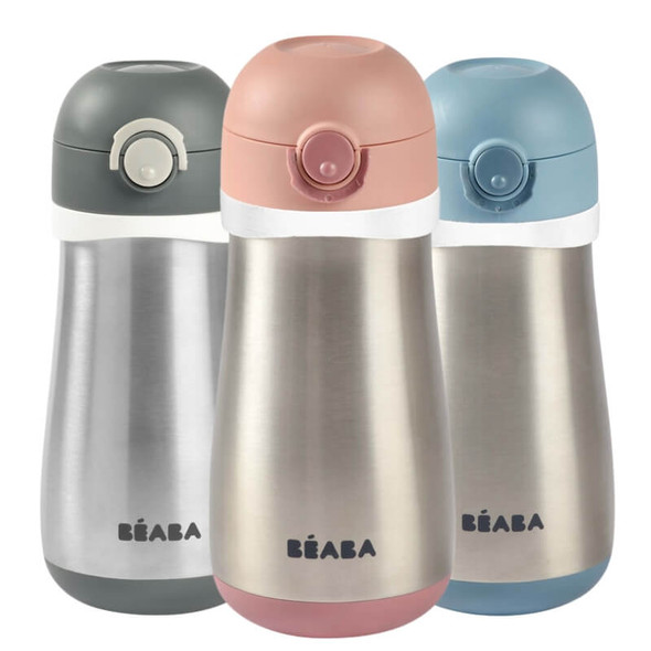 Beaba Kids stainless steel water bottle with carry handle 350 ml