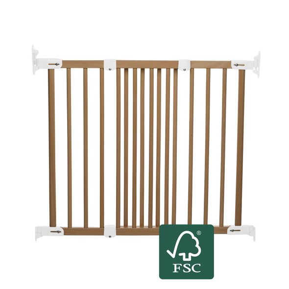 BabyDan Flexi Fit Wooden Stair Gate - White Fittings  (69 - 106.5 cm)