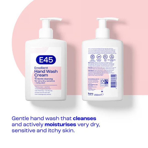 E45 Emollient Hand Wash Cream 250ml 2